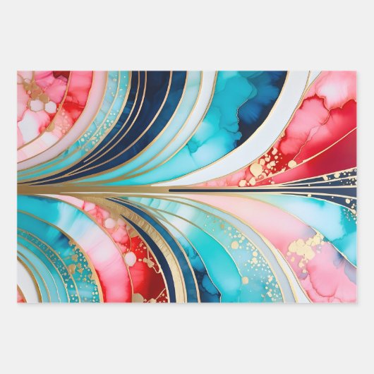 Kleurrijke Art Deco inpakpapier vellen (Voorkant 2)