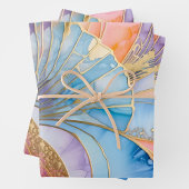 Kleurrijke Art Deco inpakpapier vellen