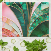 Kleurrijke Art Deco keukenhanddoek (Gevouwen)