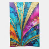 Kleurrijke Art Deco keukenhanddoek (Verticaal)