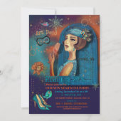 Kleurrijke Art Deco Nieuwjaarsfeest uitnodiging (Voorkant)