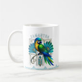 Kleurrijke Art Deco Parrot illustratie Koffiemok (Links)