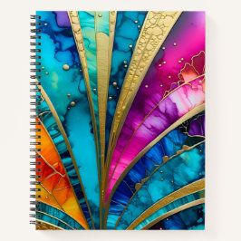 Kleurrijke Art Deco Spiral Notitieboek