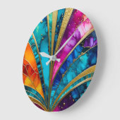 Kleurrijke Art Deco wandklok (Hoek)