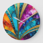 Kleurrijke Art Deco wandklok (Voorkant)