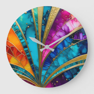 Kleurrijke Art Deco wandklok