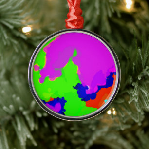 Kleurrijke Art Multicolour Abstract Splash 2020 Co Metalen Ornament