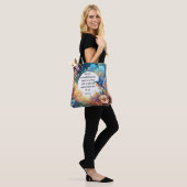 Kleurrijke Art Nouveau Bijbelvers Christelijk Tote Bag (Op model)