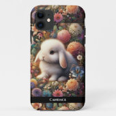 Kleurrijke Art Nouveau Bunny Flower Garden Case-Mate iPhone Case (Achterkant)