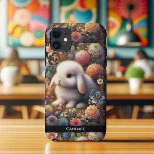 Kleurrijke Art Nouveau Bunny Flower Garden Case-Mate iPhone Case