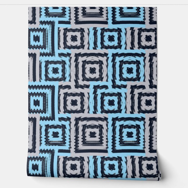 Kleurrijke Art Nouveau Geometrische Glitch Patroon Behang (Afrollen)