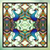 Kleurrijke Art Nouveau Peacock Faux Glas in lood Raamsticker (Vel 3)