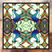 Kleurrijke Art Nouveau Peacock Faux Glas in lood Raamsticker (Vel 2)