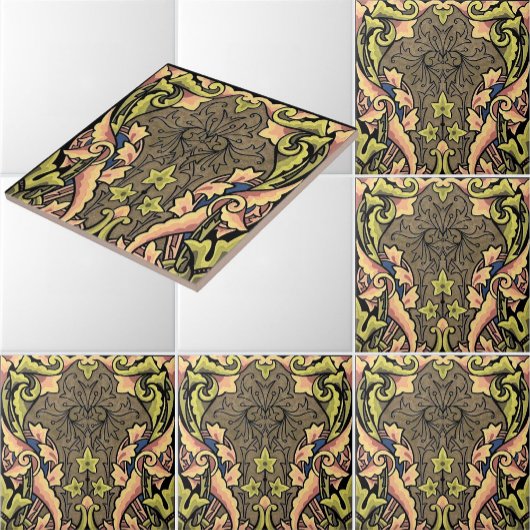 kleurrijke art nouveau tegeltje