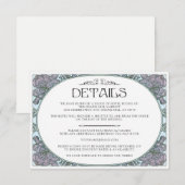 Kleurrijke Art Nouveau trouwdetails Kaart (set #1) (Voorkant / Achterkant)