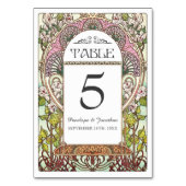 Kleurrijke Art Nouveau Trouwtafel Kaarten (Set #9) (Voorkant)
