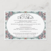 Kleurrijke Art Nouveau Wedding Details Kaart (Set (Voorkant)