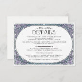 Kleurrijke Art Nouveau Wedding Details Kaart (Set  (Voorkant / Achterkant)