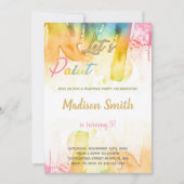 Kleurrijke Art Party Uitnodiging voor kinderen (Voorkant)