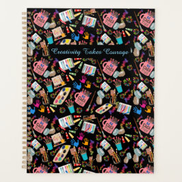 Kleurrijke Art Supplies Creatief patroon voor Kuns Planner