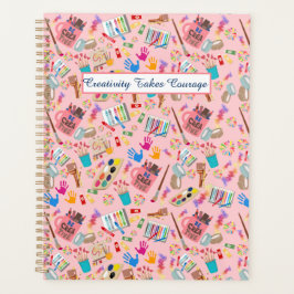 Kleurrijke Art Supplies Creatief patroon voor Kuns Planner