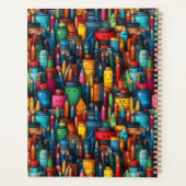 Kleurrijke Art Teacher Cartoon Crayon Pen Pattern Planner (Achterkant)