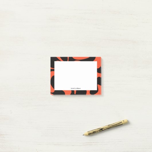 Kleurrijke Art Zwart Rust Sinaasappel Wit Aangepas Post-it® Notes (Op bureau)