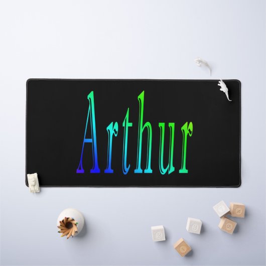 Kleurrijke Arthur naam, bureau mat (Kindertafel)