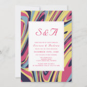 Kleurrijke Artistic Blue Abstracte bruiloft Kaart (Voorkant)