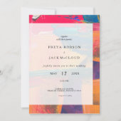 Kleurrijke artistieke bruiloft uitnodiging alles i (Voorkant)