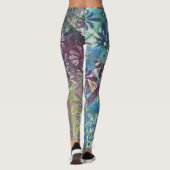 Kleurrijke artistieke funky patroon en geweven ver leggings (Achterkant)