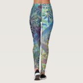 Kleurrijke artistieke funky patroon geweven verf v leggings (Achterkant)