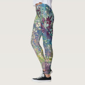 Kleurrijke artistieke funky patroon geweven verf v leggings (Links)