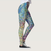 Kleurrijke artistieke funky patroon geweven verf v leggings (Rechts)