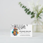 Kleurrijke Artistieke Gitaar | Muzieknoden Visitekaartje (Staand voorkant)