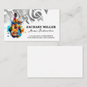 Kleurrijke Artistieke Gitaar | Muzieknoden Visitekaartje (Voorkant / Achterkant)