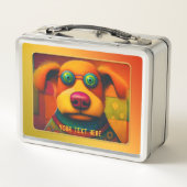 Kleurrijke artistieke grappige hond (Achterkant)