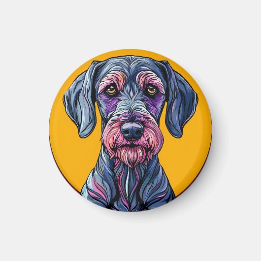 Kleurrijke artistieke illustratie van een hond teg magneet (Voorkant)