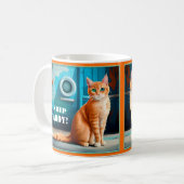 Kleurrijke artistieke kat nautische boot Mok (Voorkant links)