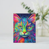 Kleurrijke artistieke Majestic Kitty Kat Briefkaart (Staand voorkant)