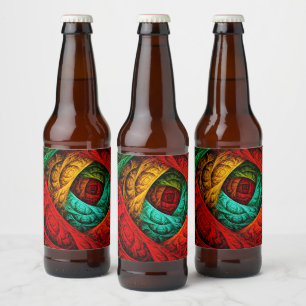 Kleurrijke Artistieke Moderne Abstracte Kunstpatro Bier Etiket
