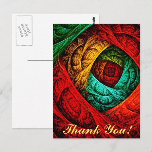 Kleurrijke Artistieke Moderne Abstracte Kunstpatro Briefkaart (Voorkant / Achterkant)