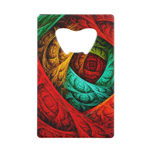 Kleurrijke Artistieke Moderne Abstracte Kunstpatro Creditkaart Flessenopener