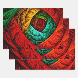 Kleurrijke Artistieke Moderne Abstracte Kunstpatro Inpakpapier Vel