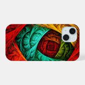 Kleurrijke Artistieke Moderne Abstracte Kunstpatro iPhone 15 Case (Achterkant horizontaal)