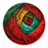 Kleurrijke Artistieke Moderne Abstracte Kunstpatro Keramische Knop (Voorkant)