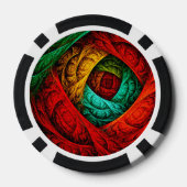 Kleurrijke Artistieke Moderne Abstracte Kunstpatro Poker Chips (Achterkant)