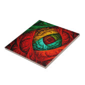 Kleurrijke Artistieke Moderne Abstracte Kunstpatro Tegeltje (Zijkant)