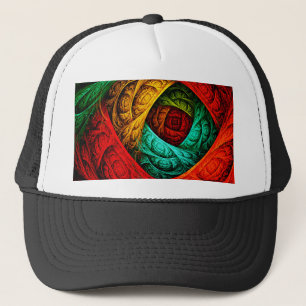 Kleurrijke Artistieke Moderne Abstracte Kunstpatro Trucker Pet