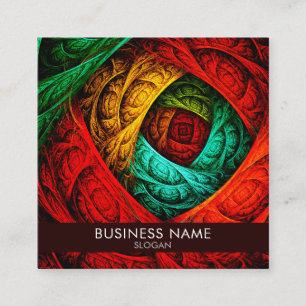 Kleurrijke Artistieke Moderne Abstracte Kunstpatro Vierkante Visitekaartje